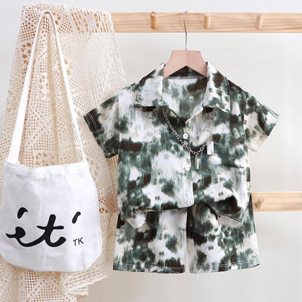 Children Summer Suit Loose Shirt Short- Sleeved Shorts