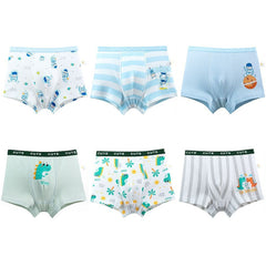 6pcs/set Children High Elastic Cartoon Printed Cotton Boxer Briefs, Size: M(T-5515 Boys)