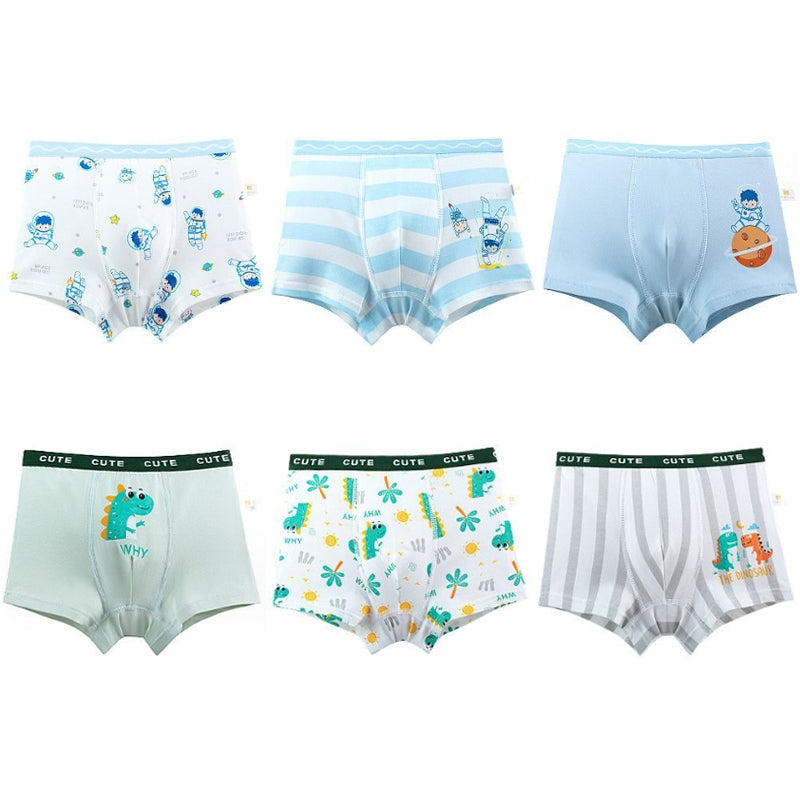 6pcs/set Children High Elastic Cartoon Printed Cotton Boxer Briefs, Size: XXL(T- 5515 Boys)