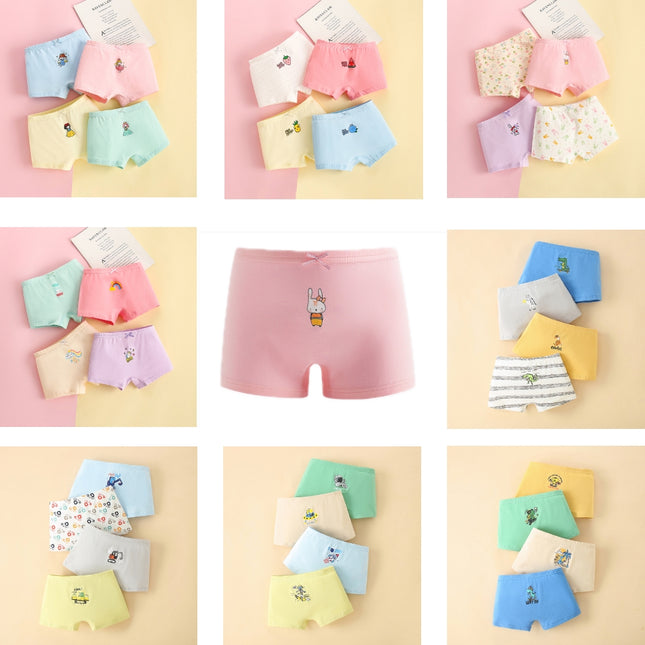 4pcs/set Children Lycra Cotton Boxer Briefs Boys & Girls Pants, Height: 170cm(Boy Dinosaur Series)