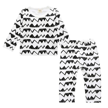 Children Cartoon Cotton Underwear Care Belly Pajamas Set