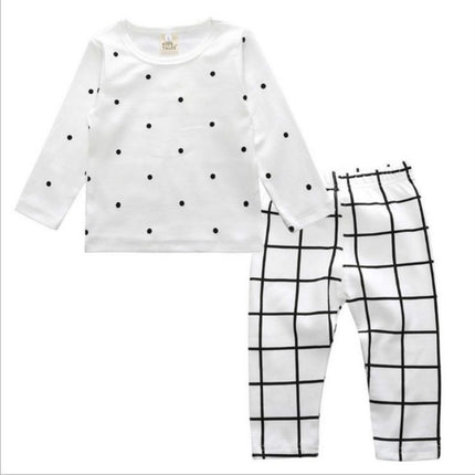 Children Cartoon Cotton Underwear Care Belly Pajamas Set
