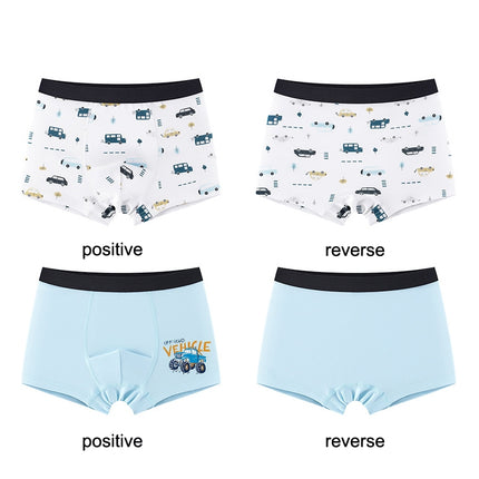 180 Yards 2pcs Boys Cartoon Cotton Boxer Antibacterial Boxer(ND408)