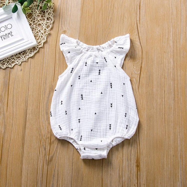 Baby Girl Fold Print Cartoon Pattern Jumpsuit