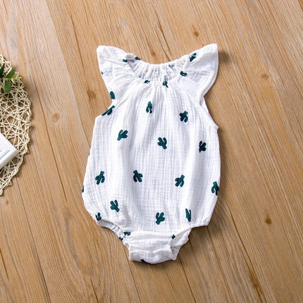 Baby Girl Fold Print Cartoon Pattern Jumpsuit