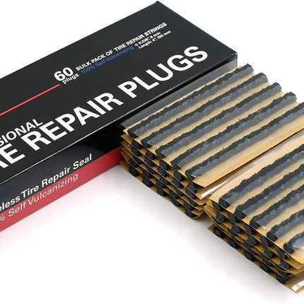 CKAuto 60 Pcs Black Tire Repair Strings, Automotive Tool Tire Repair Plugs for Tubeless Off-Road Tires Car, Bike, ATV, UTV, Wheelbarrow, Mower