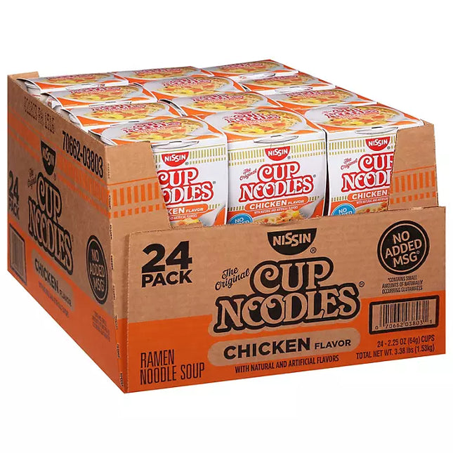 Nissin Cup Noodles, Chicken Flavor (2.25 oz, 24 ct.)
