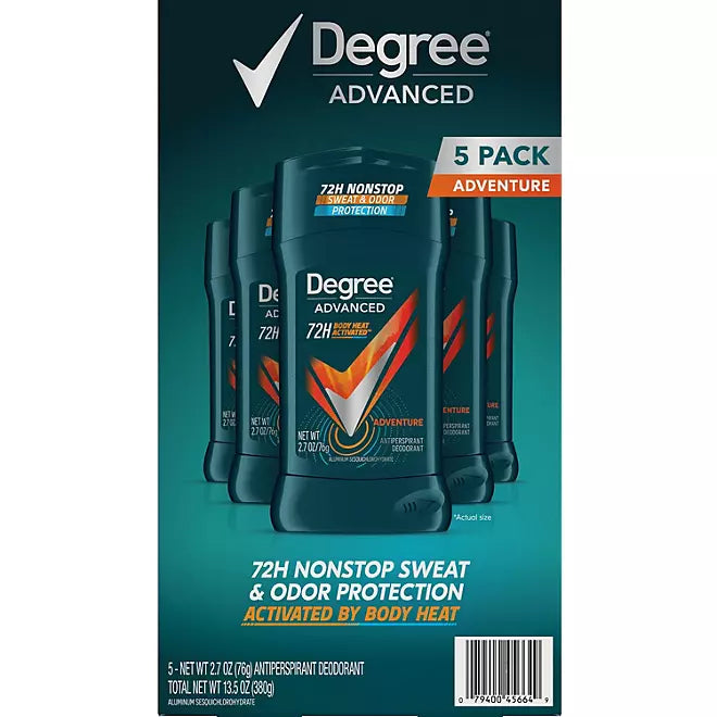 Degree for Men Advanced Protection Antiperspirant, Adventure (2.7 oz., 5pk.)