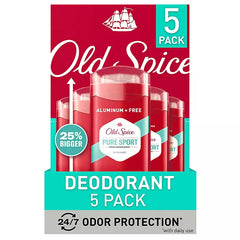 Old Spice High Endurance Deodorant, 48 Hour Protection, Pure Sport (2.4 oz., 5 pk.)