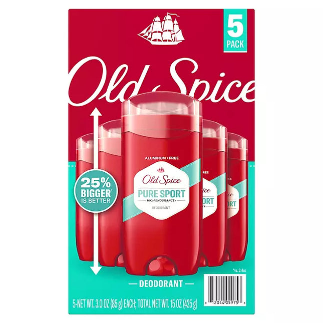 Old Spice High Endurance Deodorant, 48 Hour Protection, Pure Sport (2.4 oz., 5 pk.)