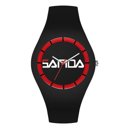 SANDA Three-Pin Luminous Outdoor Waterproof Multifunctional  Electronic Watch(Men Line Black)