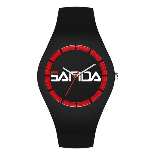 SANDA Three-Pin Luminous Outdoor Waterproof Multifunctional  Electronic Watch(Men Line Black)
