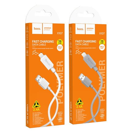 hoco X107 USB to 8 Pin Favor 2.4A Charging Data Cable, Length:1m(Grey)