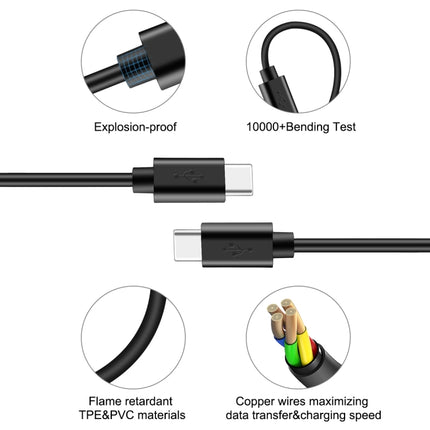 HAWEEL 1m 25W 3A Type-C / USB-C to
Type-C / USB-C Fast Charging Data Cable with OTG