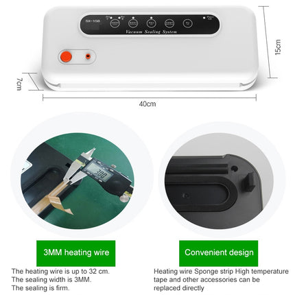 Household Commercial Food Vacuum Plastic Packaging Machine Sealer Closer Machine, US Plug (Black)