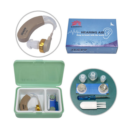 KAIXINWEI F-168 DC1.5V Earhook Hearing Aid Sound Amplifier(Khaki)