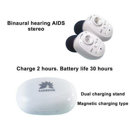 KAIXINWEI VHP-1607B DC3.7V In-ear Hearing Aid Sound Amplifier(White)