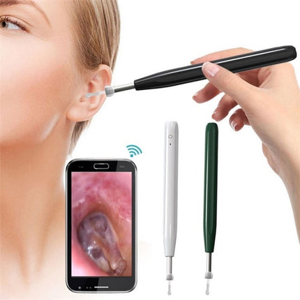 W2 WiFi Smart Visual Ear Pick Cleaning Kit Ear Wax Removal Tool with LED Light(Green)