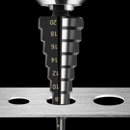 3pcs / Set Hexagonal Shank Nitrided Straight Fluted Step Drill HSS Pagoda Drill Hole Opener