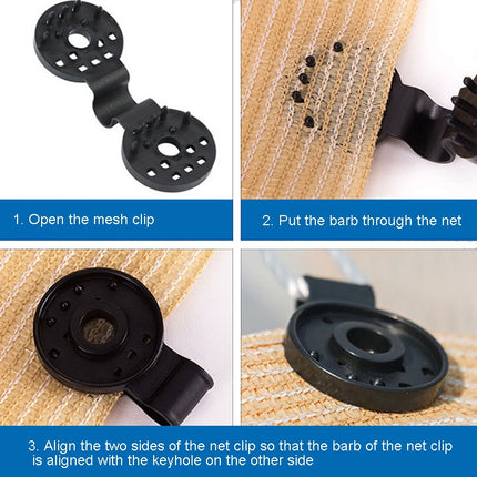50pcs /Pack Sunshade Net Clip Garden Greenhouse Netting Shade Cloth Fastener(Black)