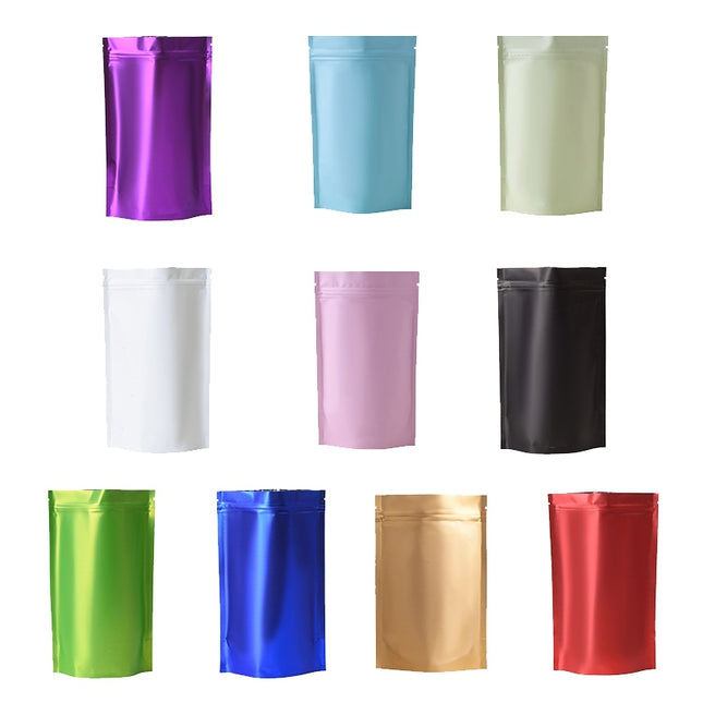 100 PCS/Set Matte Aluminum Foil Snack Stand-up Pouch, Size:12x20+4cm(Gold)