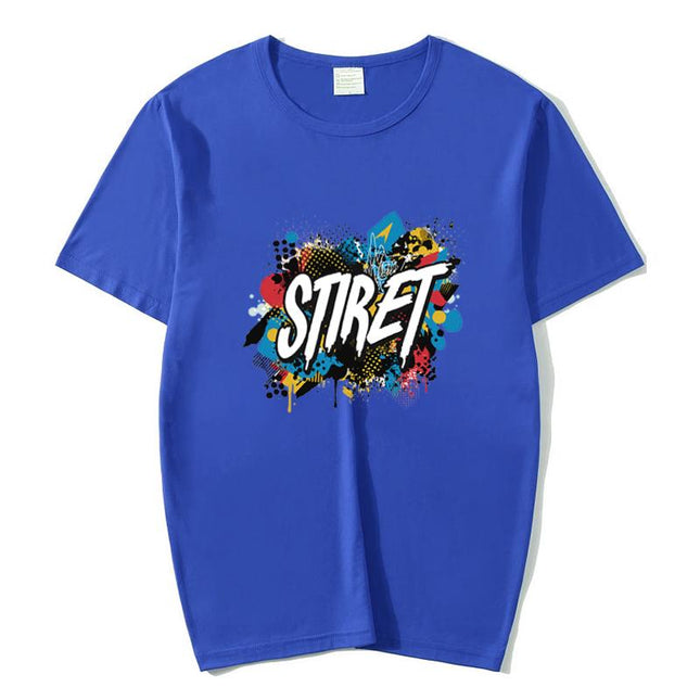 Round Neck Modal Short Sleeve T-shirt Custom Made Print On Your Demand, Size: XL (Blue)