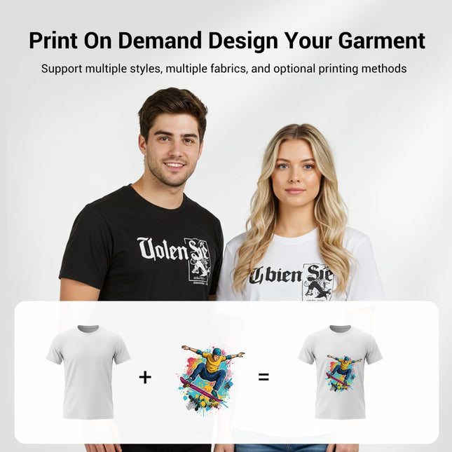 Round Neck Modal Short Sleeve T-shirt Custom Made Print On Your Demand, Size: XL (Blue)