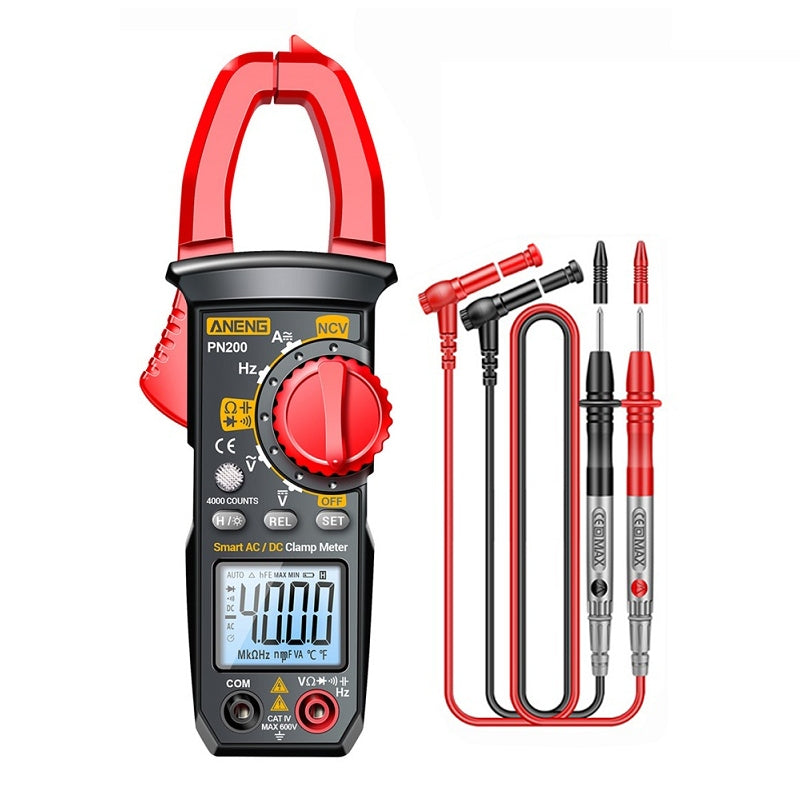 ANENG PN200 AC/DC Measurement High Precision Multifunctional Clamp Meter(Red)