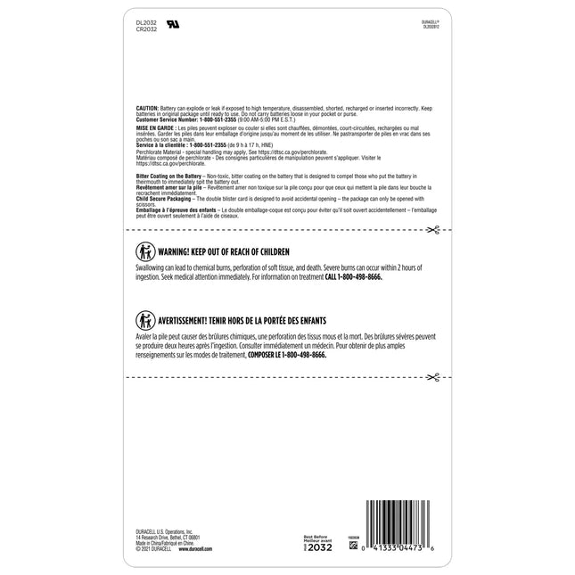 Duracell Lithium 2032 Coin Batteries, 12 ct