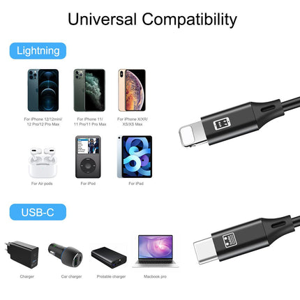 HAWEEL 1m USB-C / Type-C to 8 Pin OTG Sync Data / Charging Cable