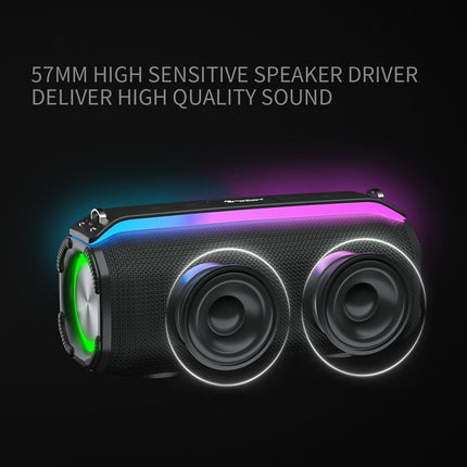 New RiXing NR8809 20W Outdoor Portable TWS Smart Wireless Bluetooth Speaker, Style:Dual Mic(Black)