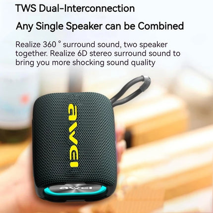 awei Y382 TWS Outdoor Portable Bluetooth Speaker(Black)
