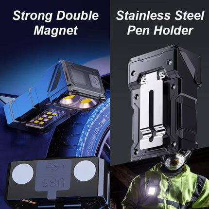 E-SMARTER DC08 Super Bright Floodlight Side Light Rechargeable Mini Flashlight(Black)