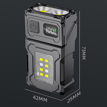 E-SMARTER DC08 Super Bright Floodlight Side Light Rechargeable Mini Flashlight(Black)