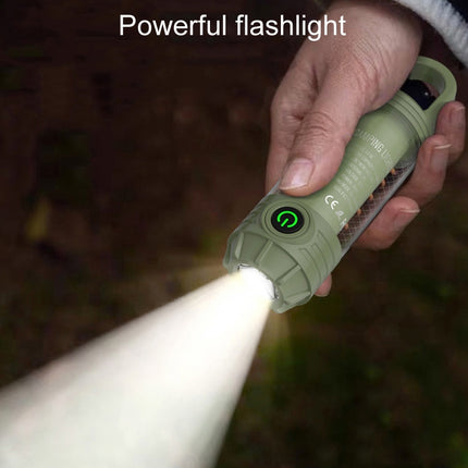 Rechargeable Outdoor Portable LED Camping Light Multifunctional Flashlight(Dark Green)