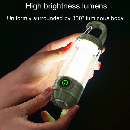 Rechargeable Outdoor Portable LED Camping Light Multifunctional Flashlight(Dark Green)
