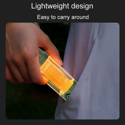 Rechargeable Outdoor Portable LED Camping Light Multifunctional Flashlight(Dark Green)