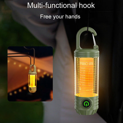 Rechargeable Outdoor Portable LED Camping Light Multifunctional Flashlight(Dark Green)