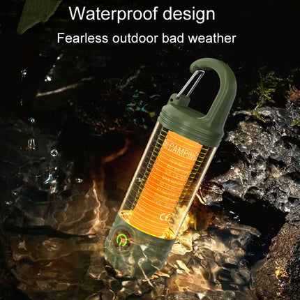 Rechargeable Outdoor Portable LED Camping Light Multifunctional Flashlight(Dark Green)