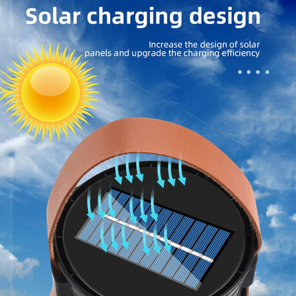 USB Multi-function Portable Rechargeable Solar Emergency Camping Lamp Flashlight(Black)