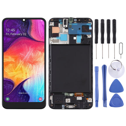 TFT LCD Screen for Samsung Galaxy A50 Digitizer Full Assembly with Frame (Not Supporting Fingerprint Identification)(Black)