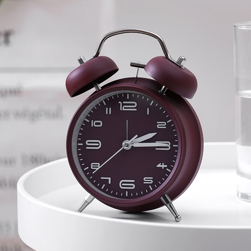 3304T Bedroom Bedside Multifunctional Bell Metal Alarm Clock With Night Light