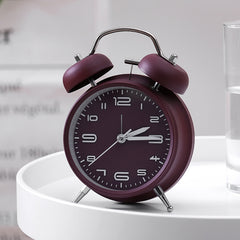 3304T Bedroom Bedside Multifunctional Bell Metal Alarm Clock With Night Light