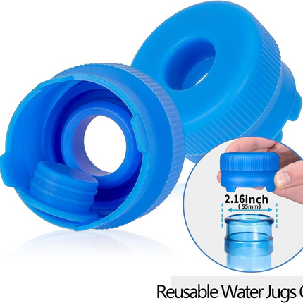 Silicone Food Grade 5 Gallon Silicone Water Jug Cap 55mm Non-Spill BPA-Free Replacement Lids Reusable Sky Blue