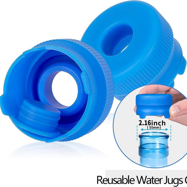 Silicone Food Grade 5 Gallon Silicone Water Jug Cap 55mm Non-Spill BPA-Free Replacement Lids Reusable Sky Blue