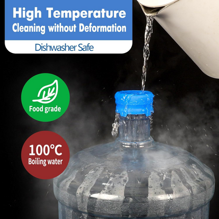 Silicone Food Grade 5 Gallon Silicone Water Jug Cap 55mm Non-Spill BPA-Free Replacement Lids Reusable Sky Blue