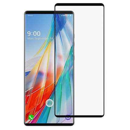 For LG Wing 5G Full Glue 9H HD 3D Curved Edge Tempered Glass Film(Black)