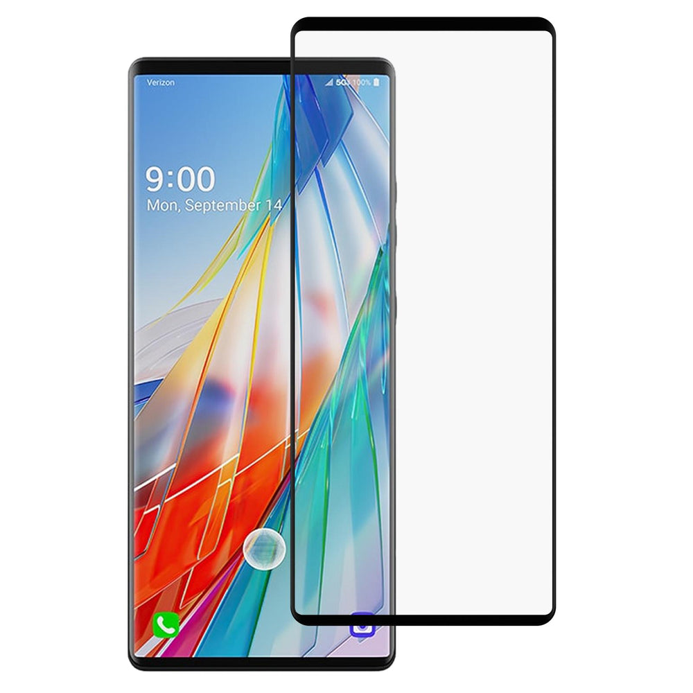 For LG Wing 5G Full Glue 9H HD 3D Curved Edge Tempered Glass Film(Black)