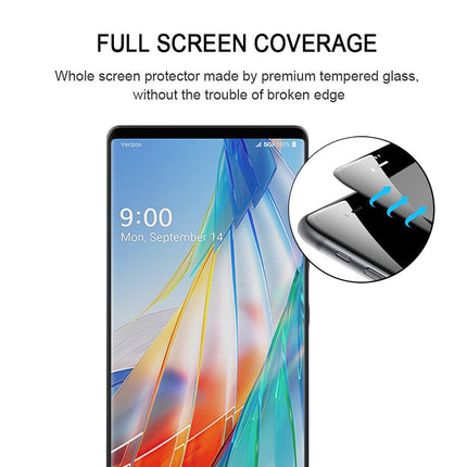 For LG Wing 5G Full Glue 9H HD 3D Curved Edge Tempered Glass Film(Black)