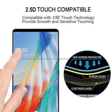 For LG Wing 5G Full Glue 9H HD 3D Curved Edge Tempered Glass Film(Black)